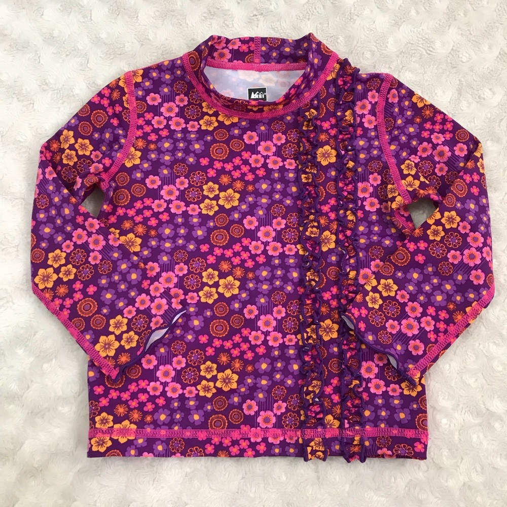 REI Long Sleeve Rashguard Swim Shirt Floral 18M